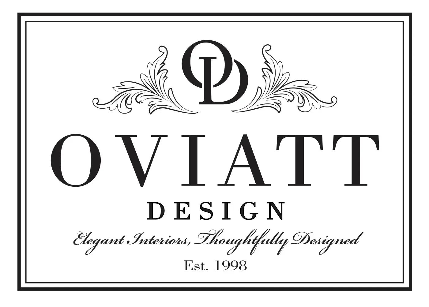 Logo of Coviatti Design with decorative elements and elegant typography.